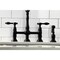Kingston Brass KS1270TALBS Tudor Bridge Kitchen Faucet W/ Brass Sprayer, Matte Black KS1270TALBS - alternate 2